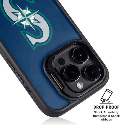 MLB Seattle Mariners - Solid Distressed iPhone 14 Pro Kickstand Case